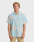 Sundays Lounge Short Sleeve Woven Shirt - Corydalis Blue