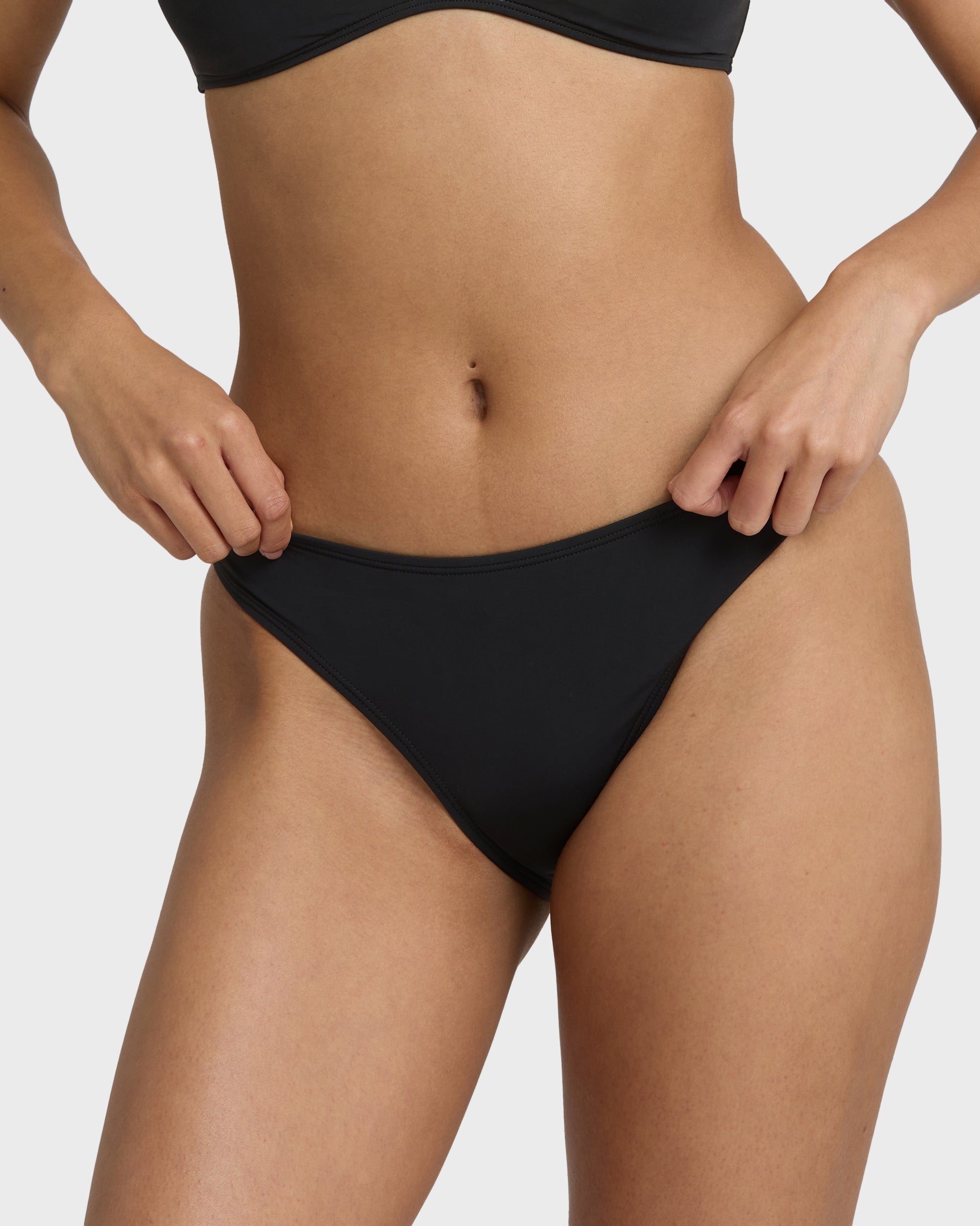Sol Searcher Lowrider Full Bikini Bottoms - Black Pebble