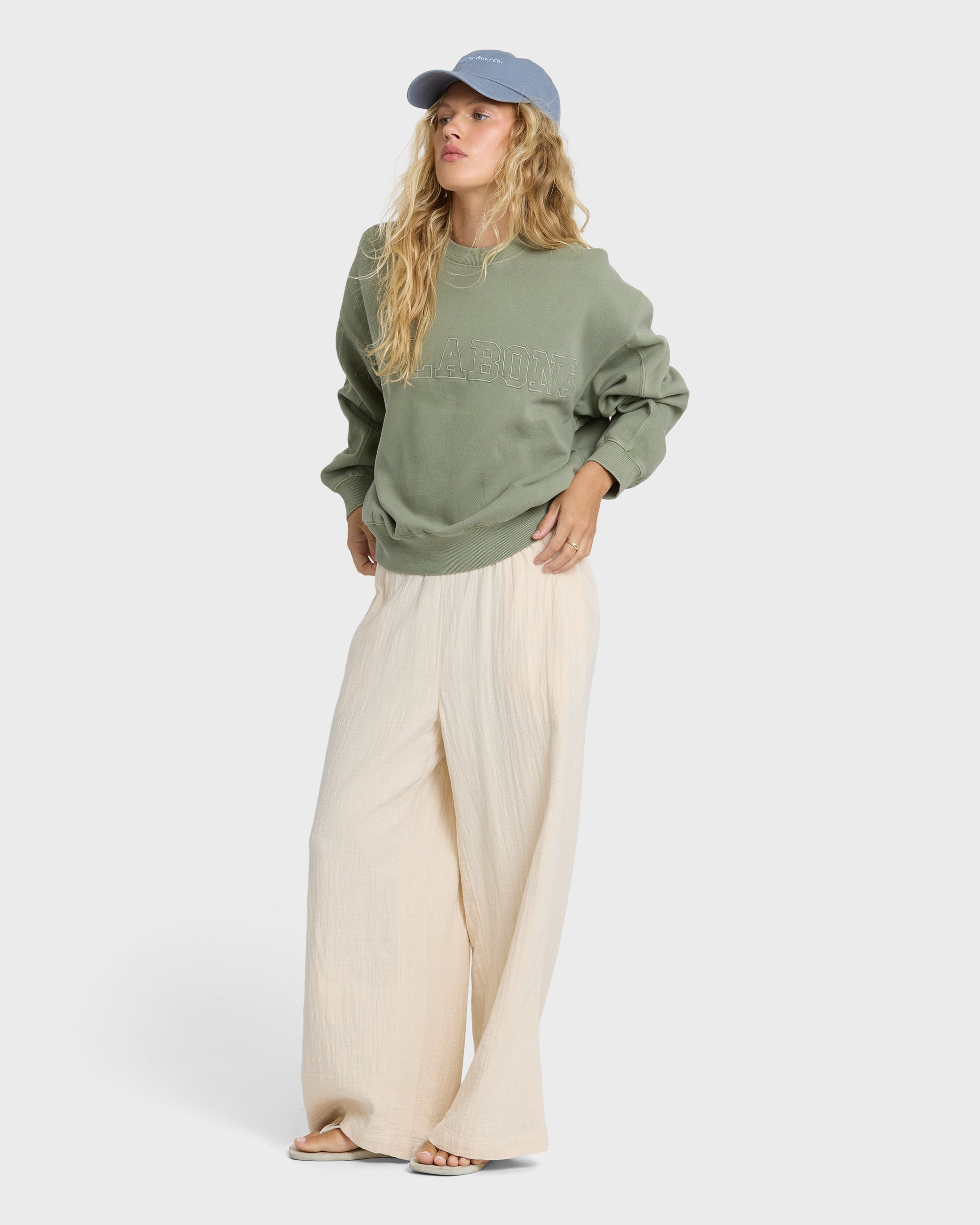Follow Me Elastic Waist Pants - Dove