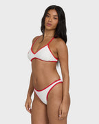 Picnic V Cross-Back Bralette Bikini Top - Salt Crystal