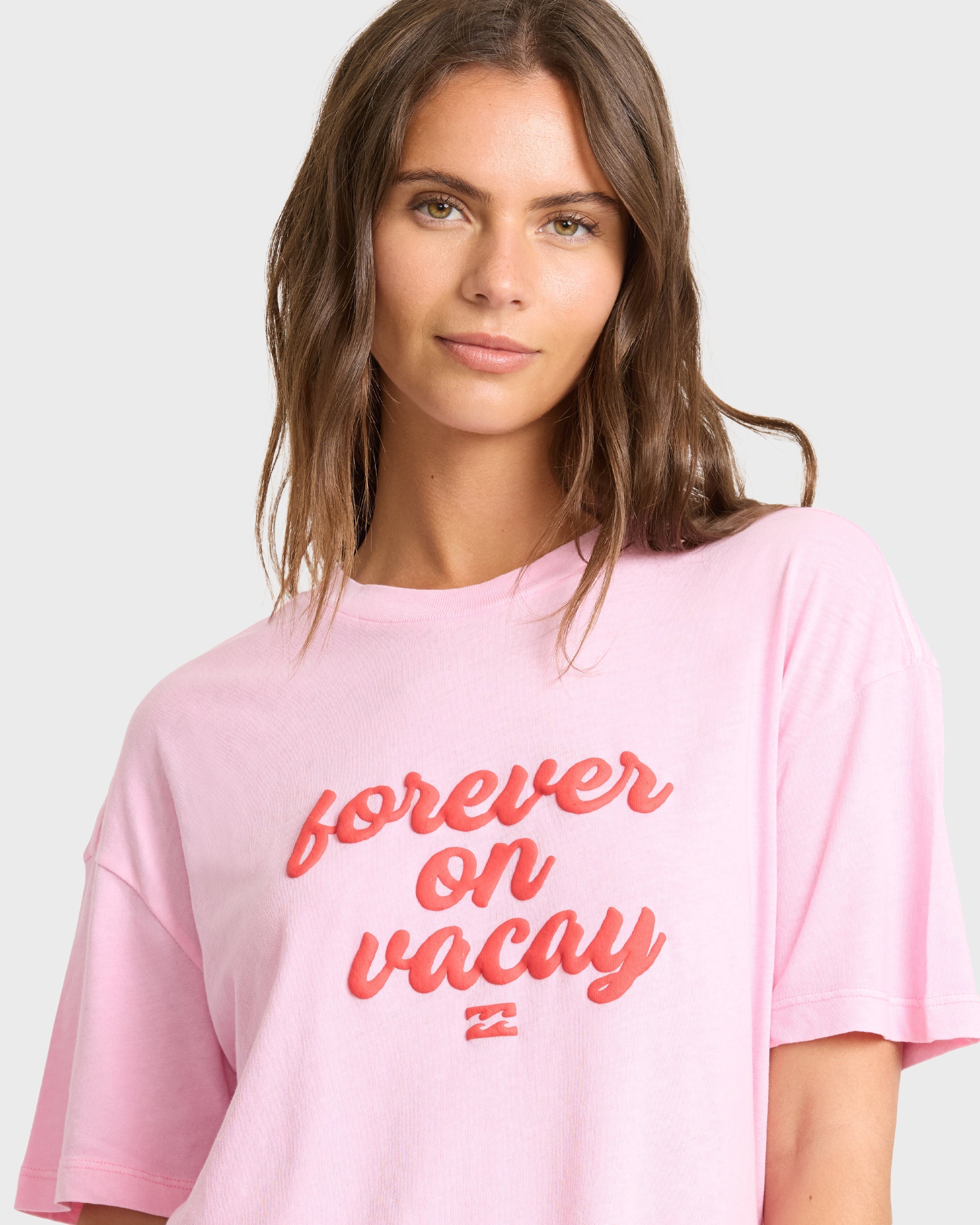 Vacay Forever Short Sleeve Knit T-Shirt - Prism Pink