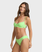 Simply Sweet Eyelet Bondi Medium Bikini Bottoms - Green Glow