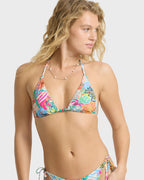Hot Mess Multi Triangle Bikini Top - Blue Multi